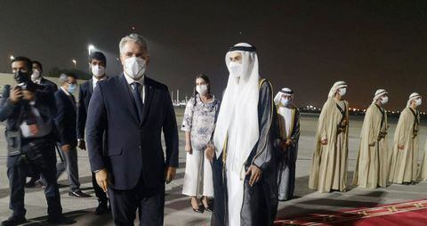 Iván Duque fue recibido en Dubai.