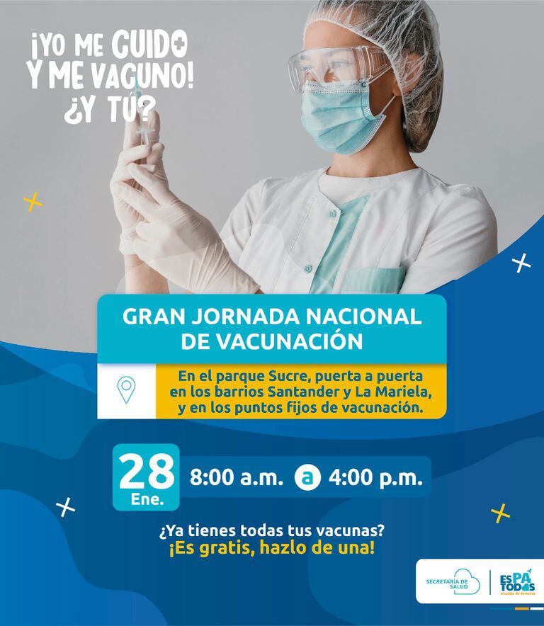En todos los municipios del Eje Cafetero se realizará la jornada de vacunación gratuita