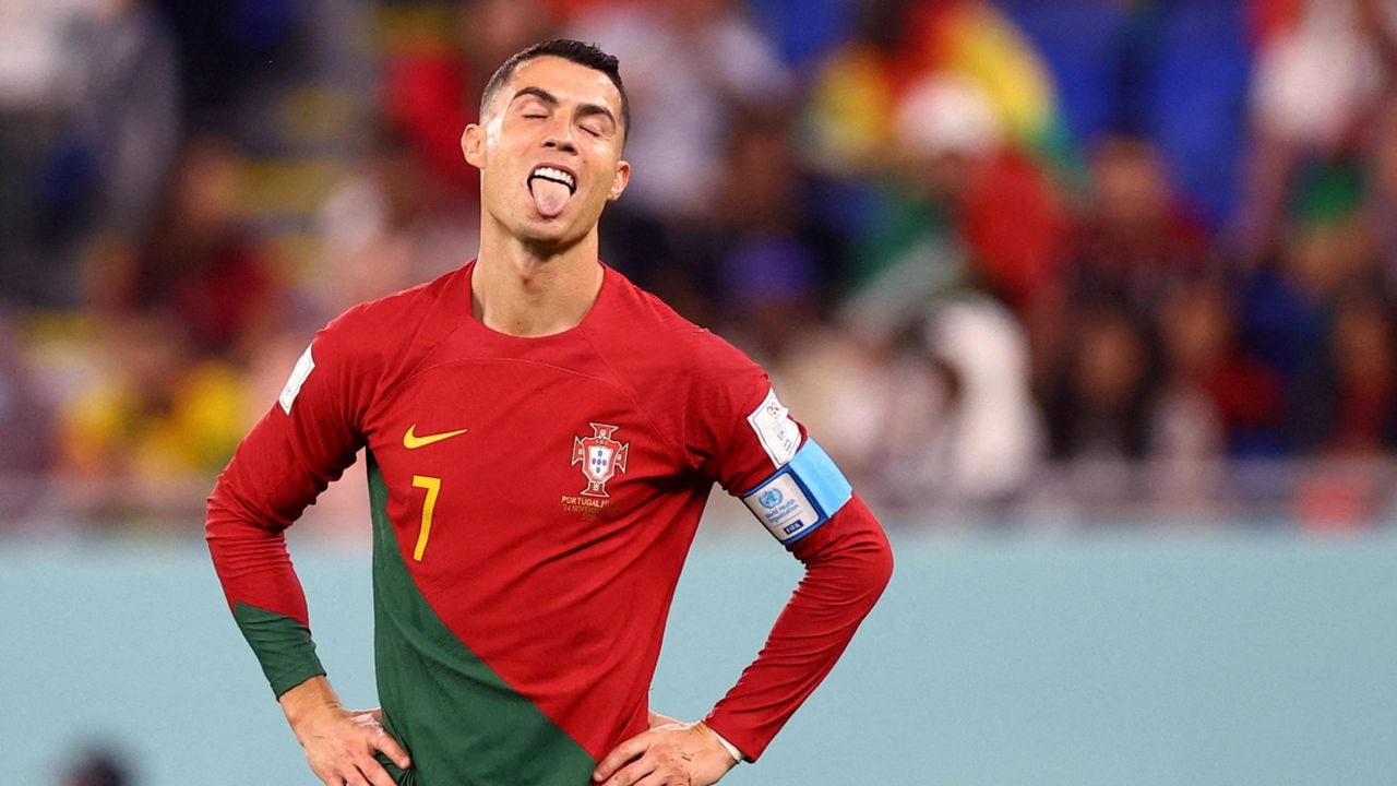 Soccer Football - FIFA World Cup Qatar 2022 - Group H - Portugal v Ghana - Stadium 974, Doha, Qatar - November 24, 2022 Portugal's Cristiano Ronaldo reacts REUTERS/Hannah Mckay TPX IMAGES OF THE DAY
