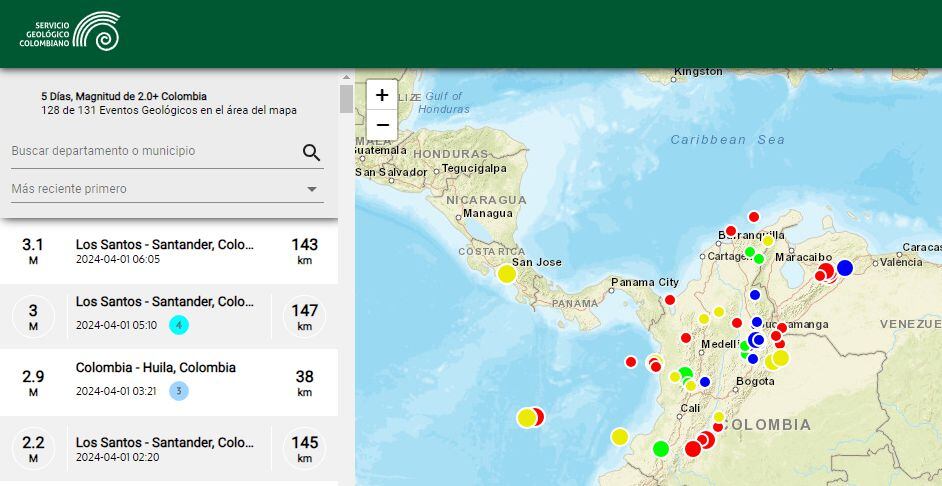 Santander es el departamento con mayor actividad sísmica en Colombia.
