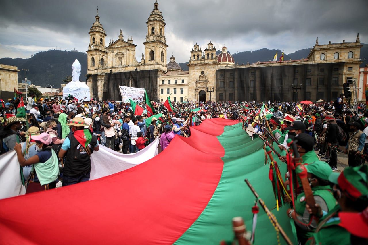 La minga marcha en Bogotá