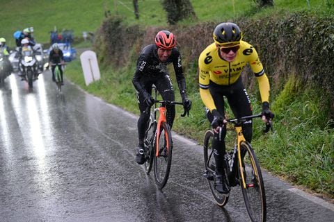 CHANTADA, SPAIN - FEBRUARY 23: Egan Bernal of Colombia and Team INEOS Grenadiers competes in the breakaway during the 3rd O Gran Camiño - The Historical Route 2024, Stage 2 a 151.2km stage from Taboada to Chantada 481m on February 23, 2024 in Chantada, Spain. (Photo by Dario Belingheri/Getty Images)