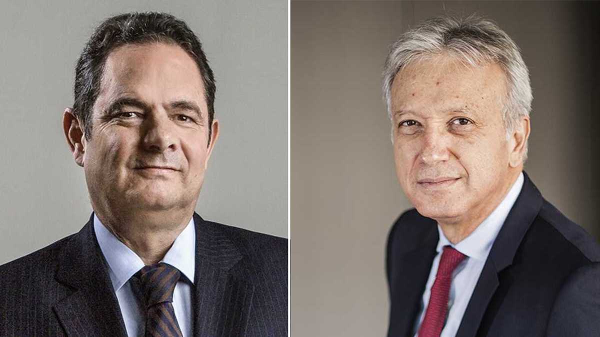 El político Germán Vargas Lleras y el presidente de Sura, Gonzalo Pérez.