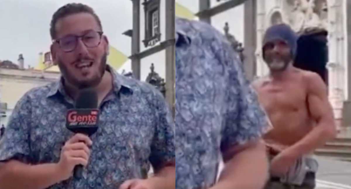 Video | La reacción de un periodista luego de que hombre se desnudara  frente a él en plena transmisión