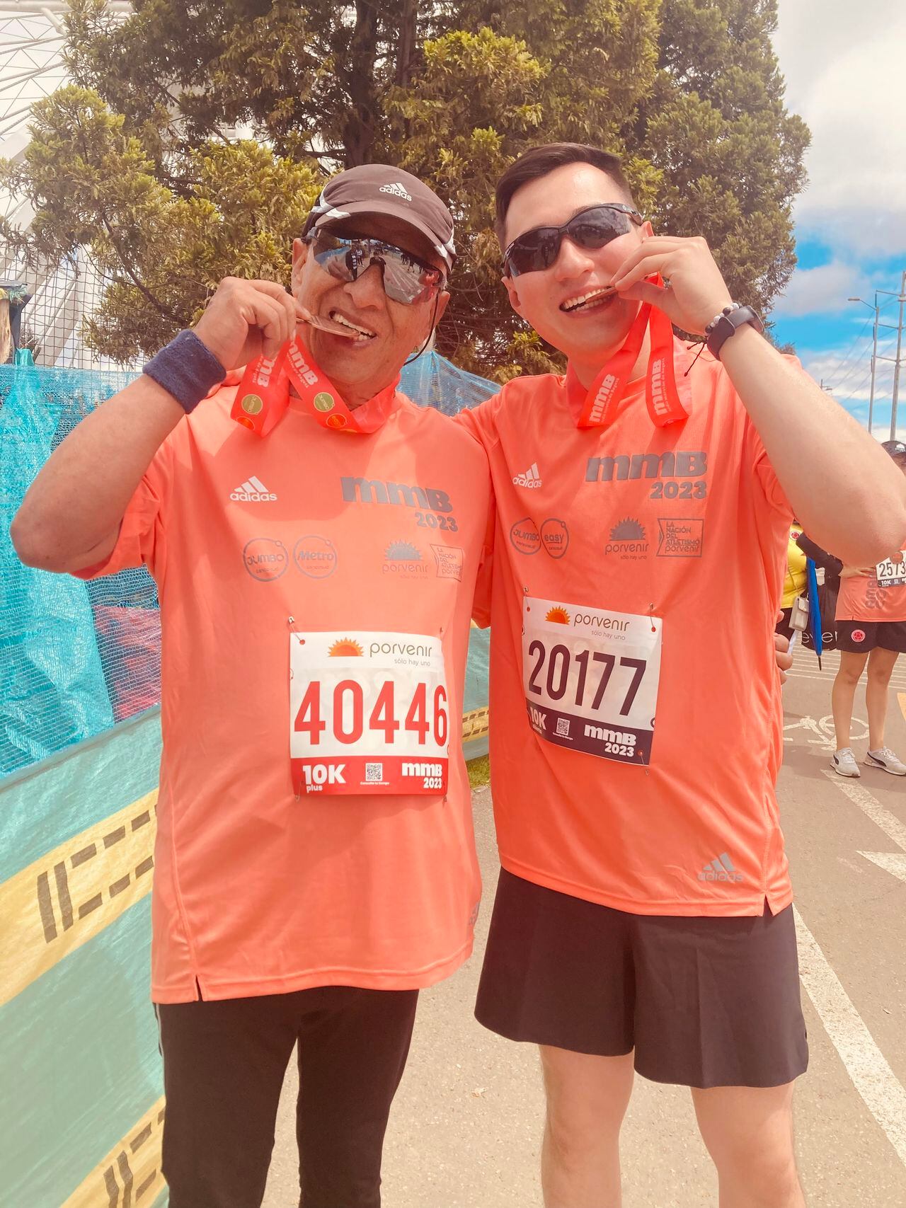 César Augusto Pérez al final de la más reciente maratón que corrió