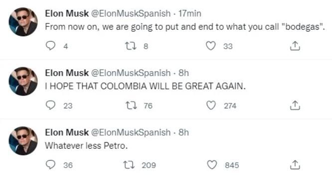 Cuenta falsa de Elon Musk