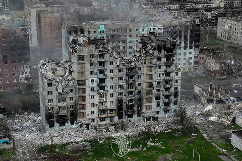 La destrucción en la ciudad de Bakhmut, región de Donetsk, en medio de la invasión rusa de Ucrania.