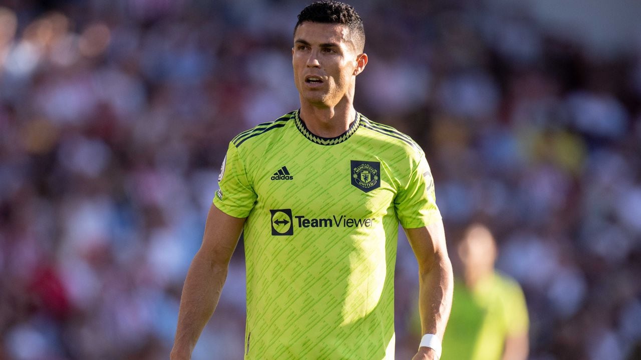 Cristiano Ronaldo en el partido contra el Brentford FC