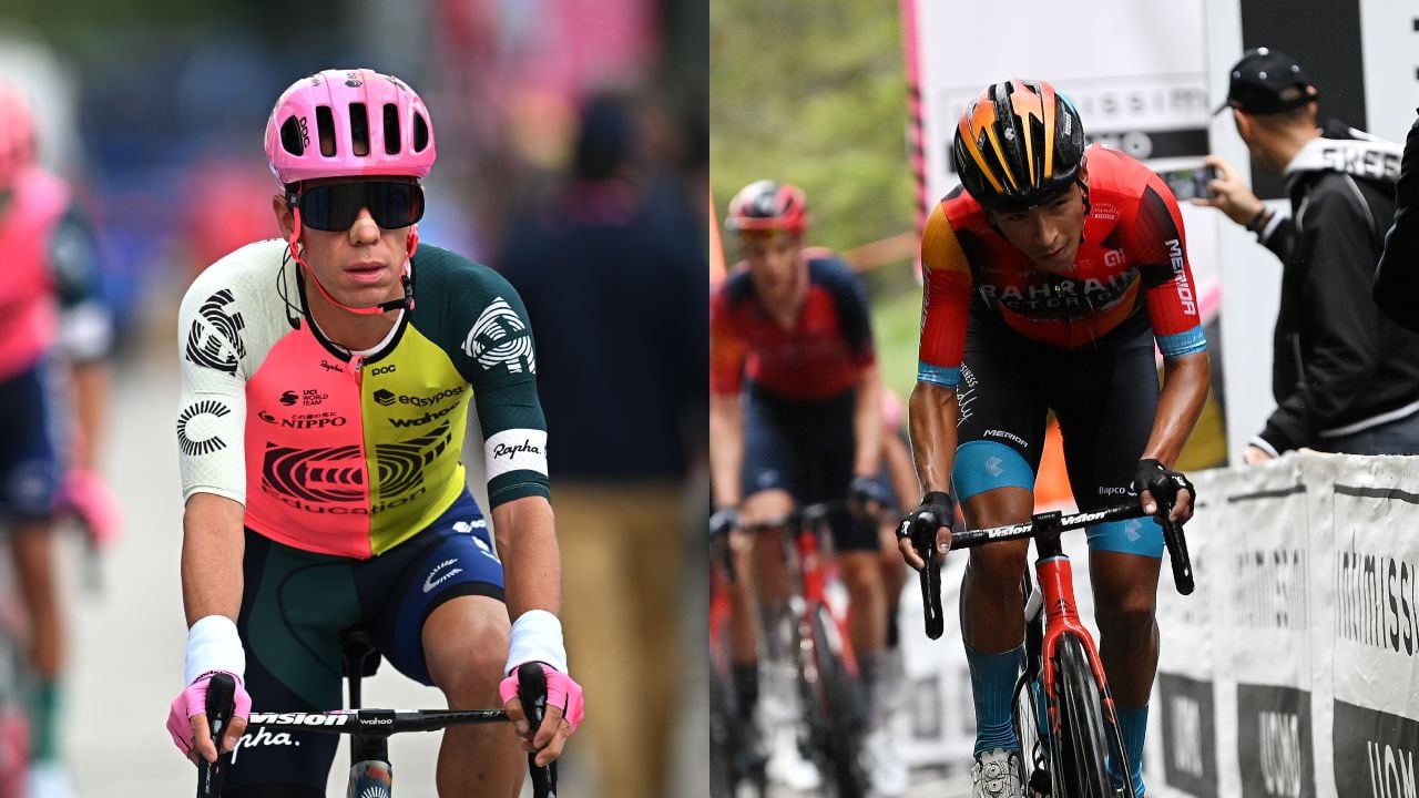 Rigoberto Urán y Santiago Buitrago, Giro de Italia 2023. Foto: Getty Images/Stuart Franklin//Getty Images/Tim de Waele