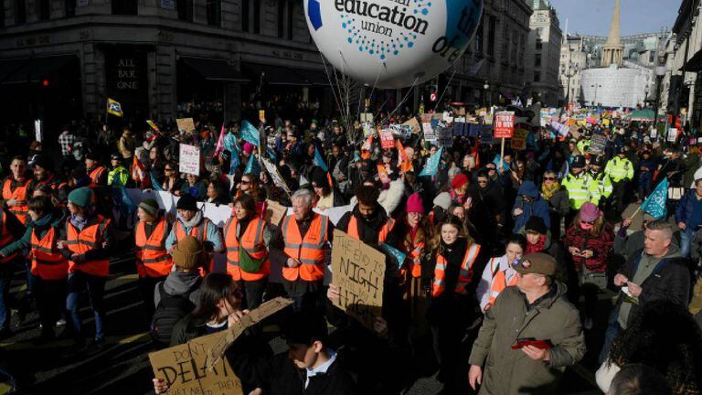 Reino Unido vivió el miércoles 1 de febrero de 2023 sus mayores protestas en 11 años.