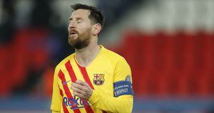 Lionel Messi se despide de la Champions al iguala a uno con Paris Saint German. Foto: AP/Christophe Ena