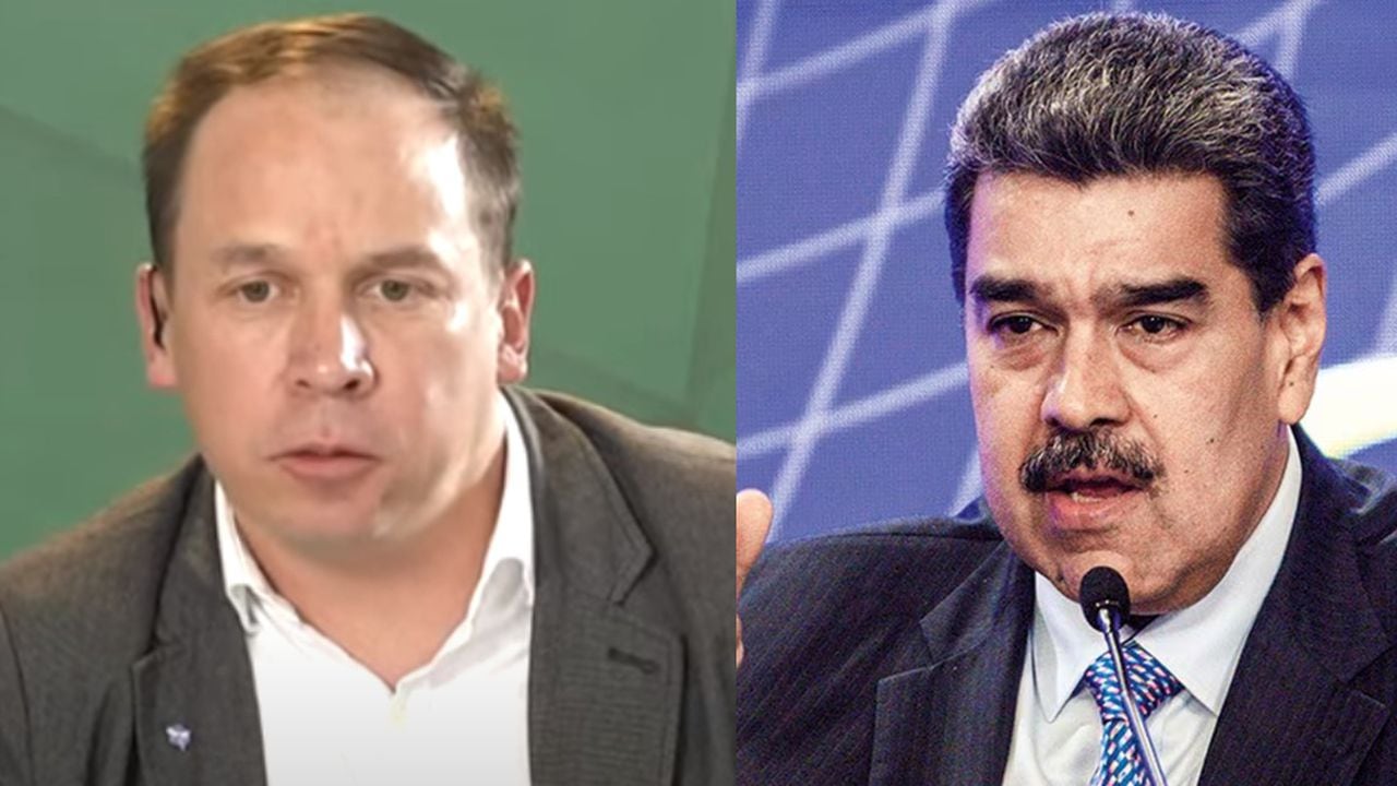 De izquierda a derecha: El mayor (r) Jorge Castillo y Nicolás Maduro, líder del régimen venezolano.