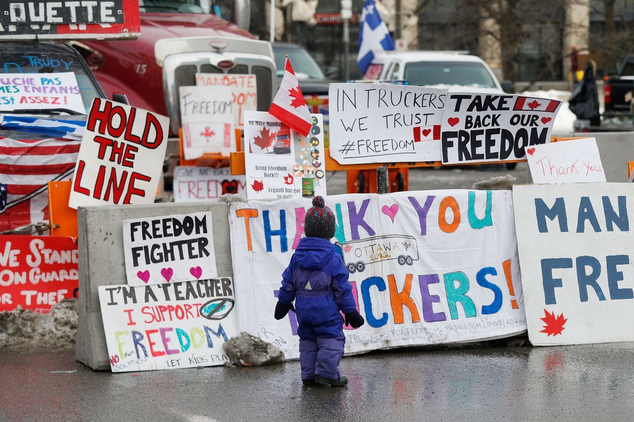 En imágenes: protestas y bloqueos en Canadá.