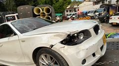 BMW protagonista de accidente en Girón, Santander.