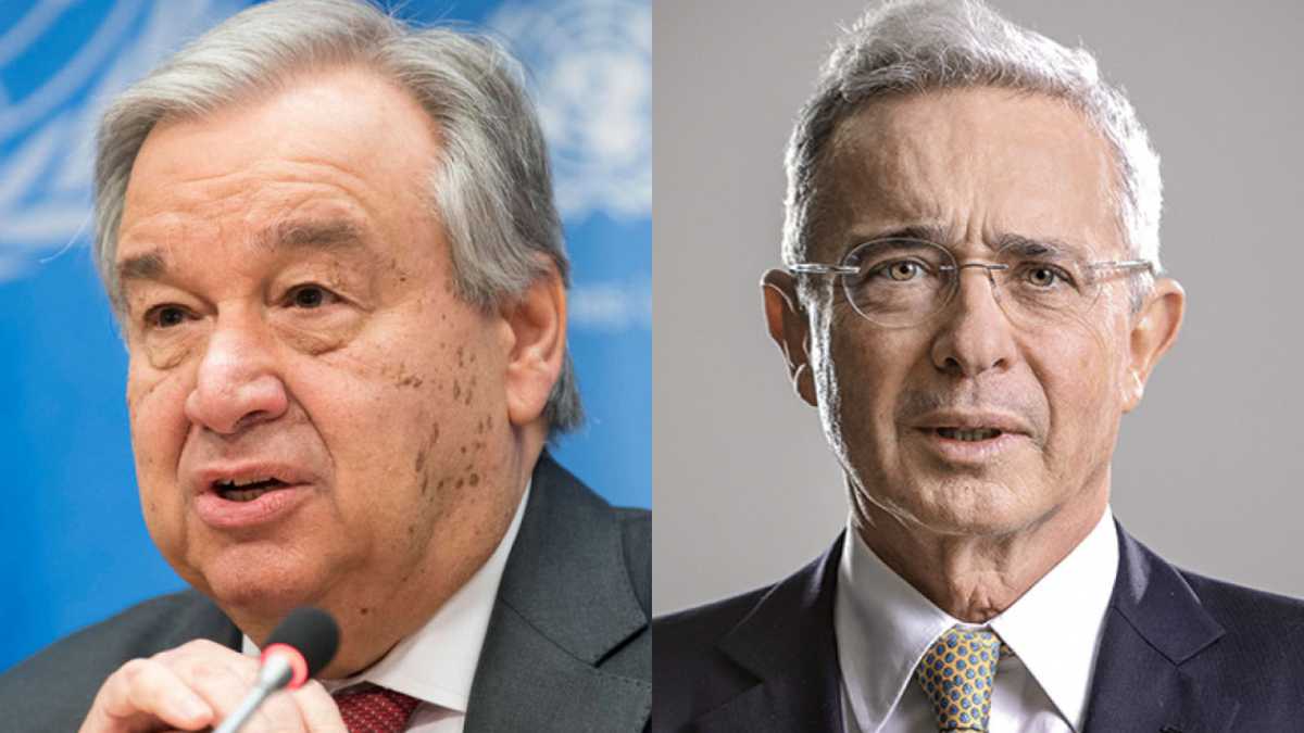 Álvaro Uribe le explicó a António Guterres, secretario general de la ONU, que no hay Acuerdo de Paz en Colombia.