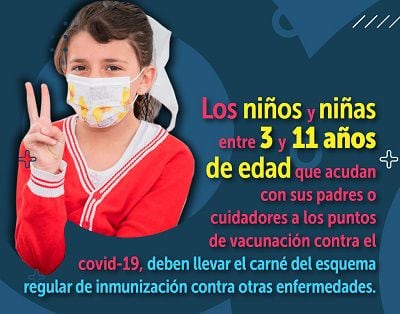 Niños y niñas de 3 a 11 años ya se pueden vacunar contra la covid-19​​