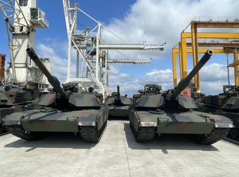 Tanques Abrams llegaron a Polonia para reforzar sus fronteras en medio de la invasión rusa a Ucrania