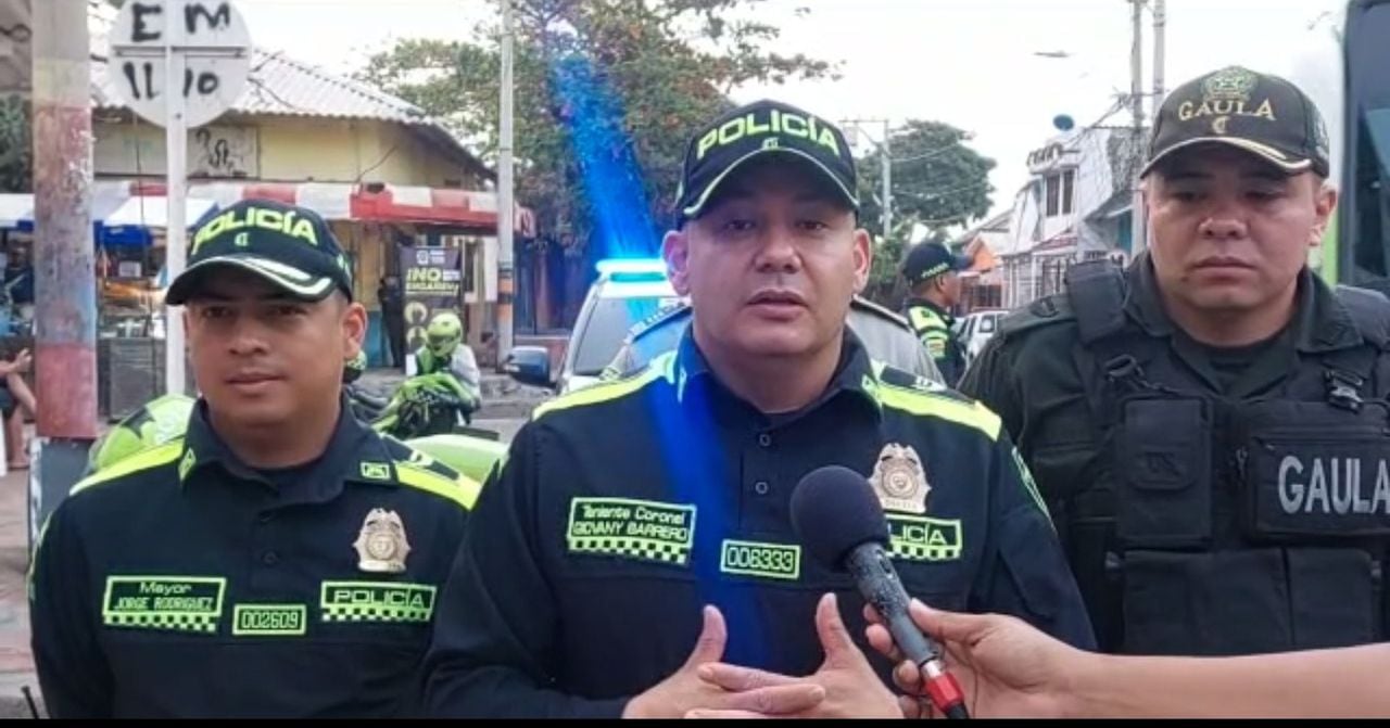 Teniente coronel Giovanny Barrero, comandante operativo de la Policía metropolitana de Barranquilla.