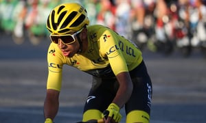 PARIS, FRANCE - JULY 28: Egan Bernal of Colombia and Team INEOS Yellow Leader Jersey / during the 106th Tour de France 2019, Stage 21 a 128km stage from Rambouillet to Paris Champs-Élysées / TDF / #TDF2019 / @LeTour / on July 28, 2019 in Paris, France. (Photo by Chris Graythen/Getty Images)