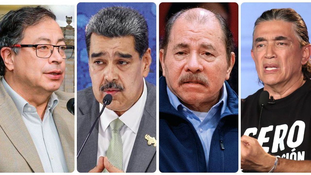 Gustavo Petro, Nicolás Maduro, Daniel Ortega y Gustavo Bolívar.