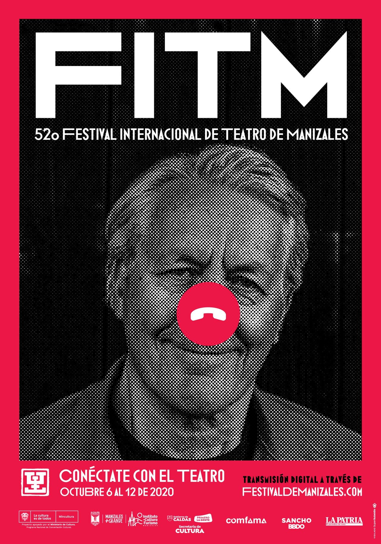Afiche 52 edición del Festival Internacional de Teatro de Manizales