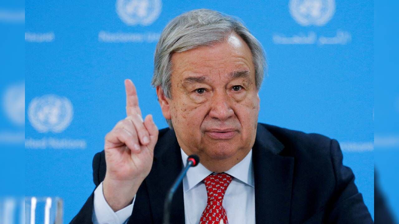 Archivo. El secretario general de las Naciones Unidas, António Guterres, habla en una conferencia de prensa.