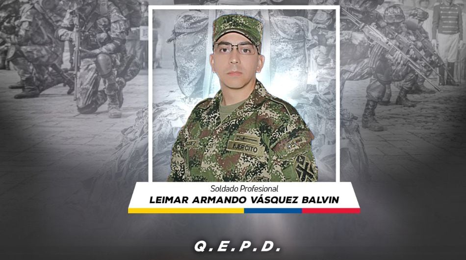 Soldado asesinado por las disidencias de las Farc en Antioquia.