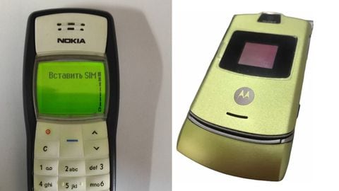 Algunos modelos de teléfonos móviles marcaron la historia de muchos. Aquí un modelo Nokia y un Motorola muy populares a principios de siglo.