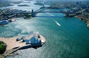 Vista aérea de Australia y el Ópera de Sídney.