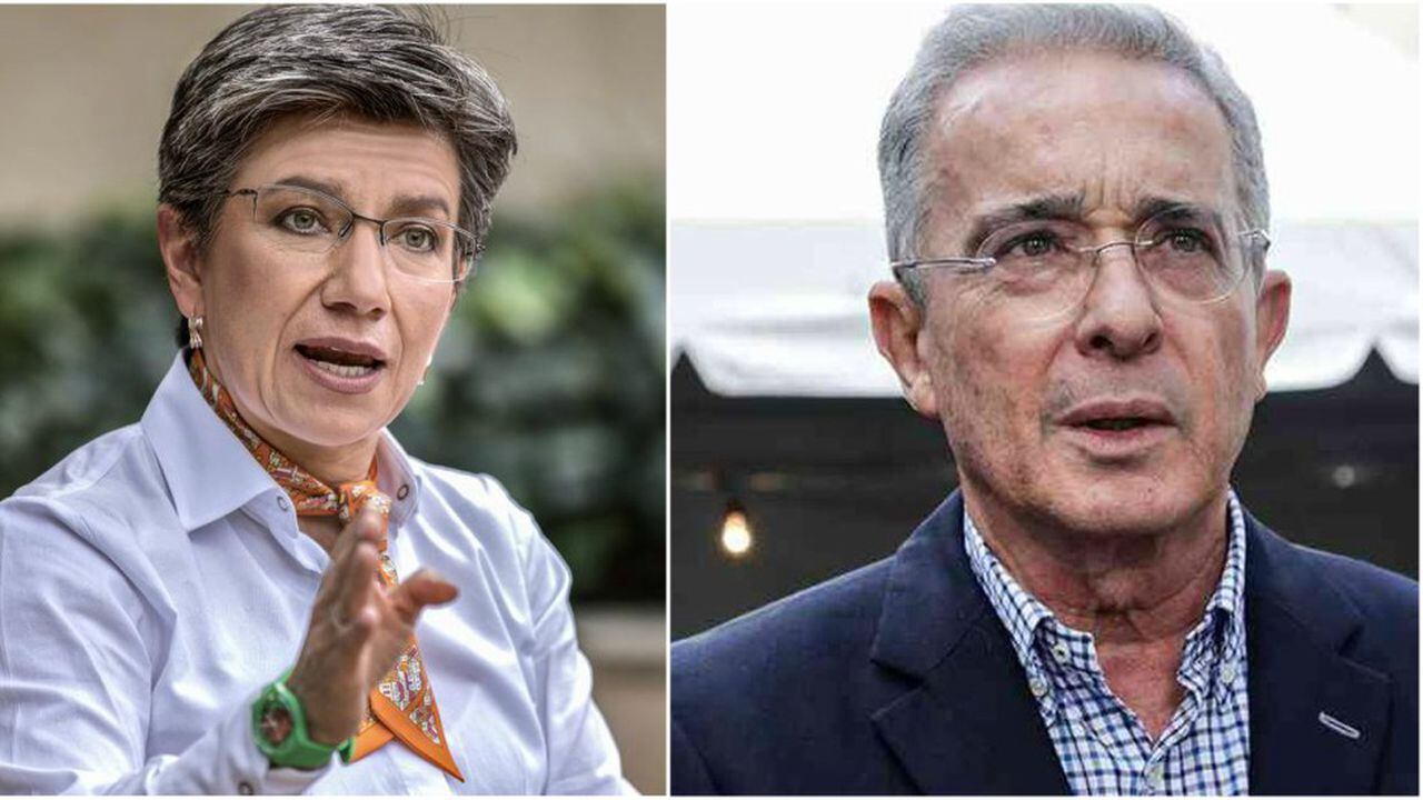 La alcaldesa Claudia López y el expresidente Álvaro Uribe