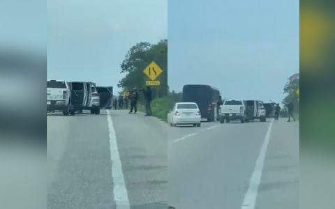 Fotograma: 0.01 Un comando armado secuestró a 23 miembros de la Secretaría de Seguridad de Chiapas / Twitter:@/Reporte_Indigo