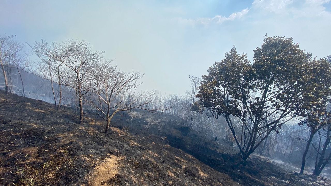 Parte de la temporada seca en el país, se presentó un enorme incendio en  el Cañón del Chicamocha.