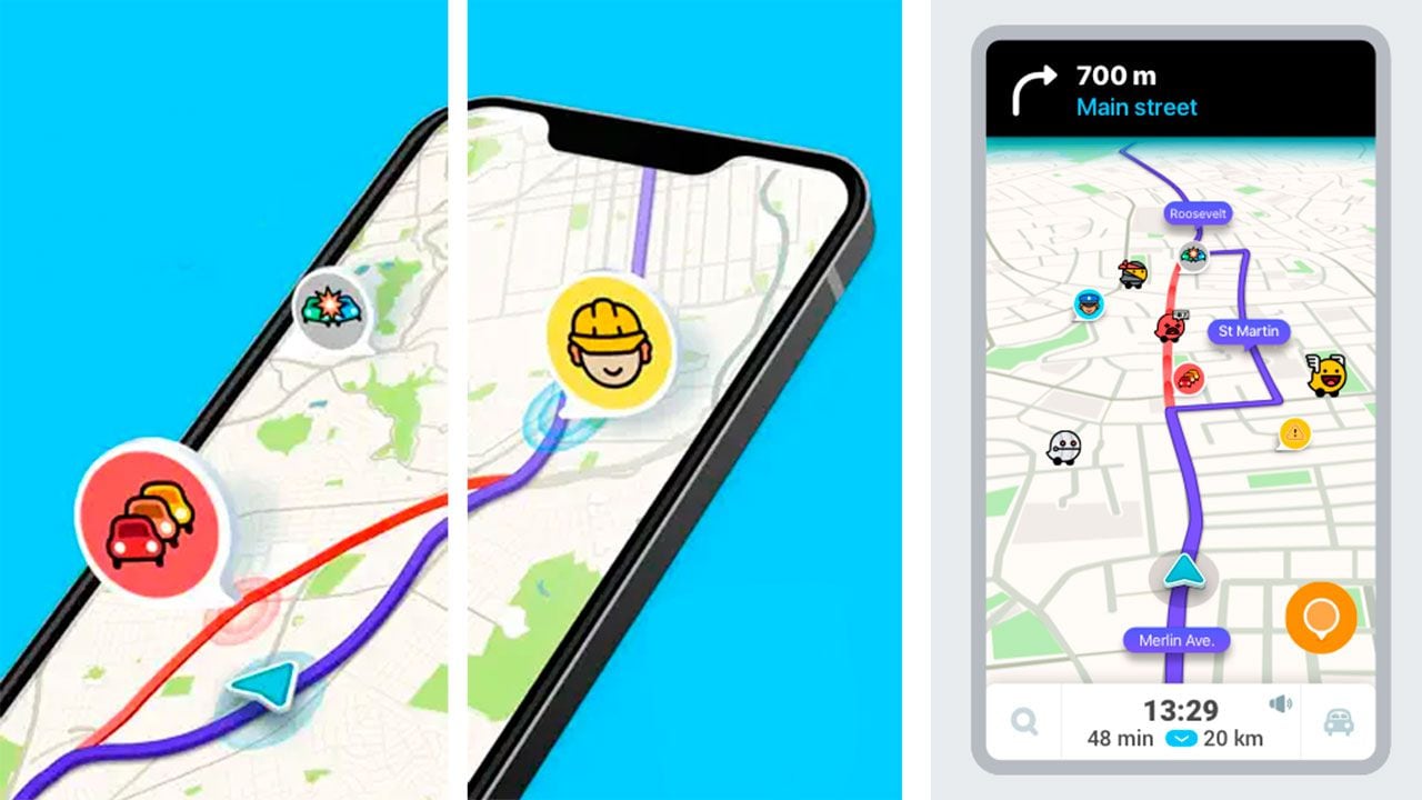 Waze, app diseñada para ayudar a los conductores a moverse en la ciudad.