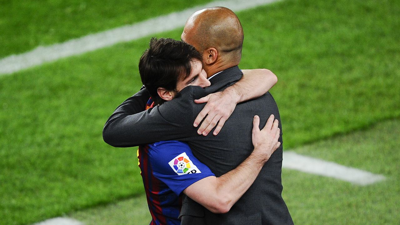 Lionel Messi y Guardiola cuando compartieron en Barcelona.