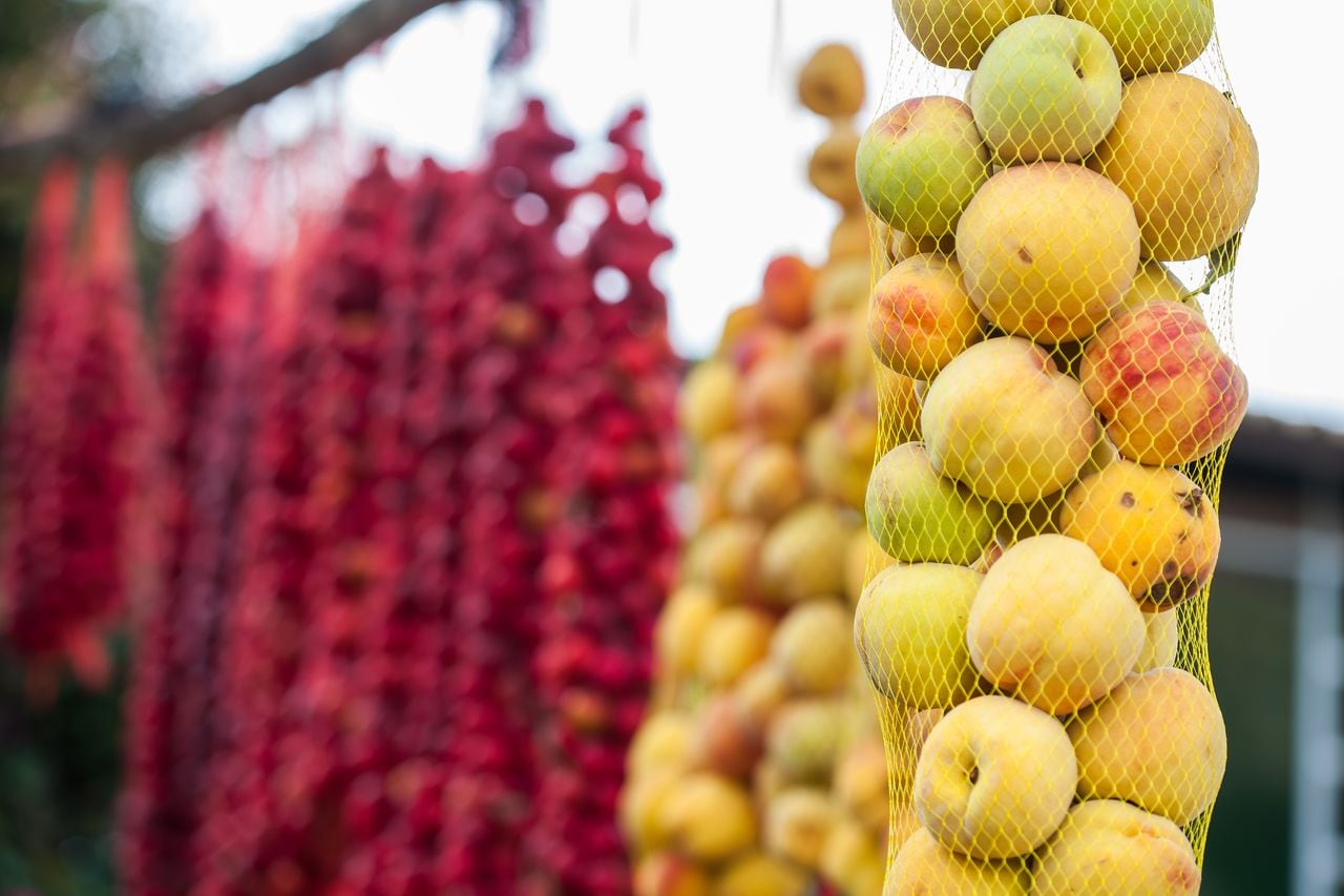 Venta tradicional de frutas en las carreteras del departamento de Boyacá.