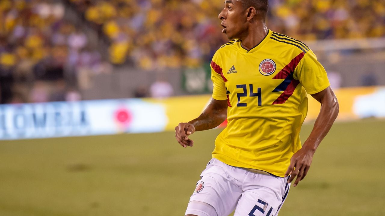 EAST RUTHERFORD, NJ - SEPTEMBER 11: Colombia midfielder Sebastian Villa (24) during the first half of the International Friendly Soccer match between Argentina and Colombia on September 11, 2018 at MetLife Stadium in East Rutherford, NJ. (Photo by John Jones/Icon Sportswire via Getty Images)