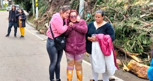 Luz Ángela Ríos, esposa de una de las víctimas que dejan las lluvias en La Calera.