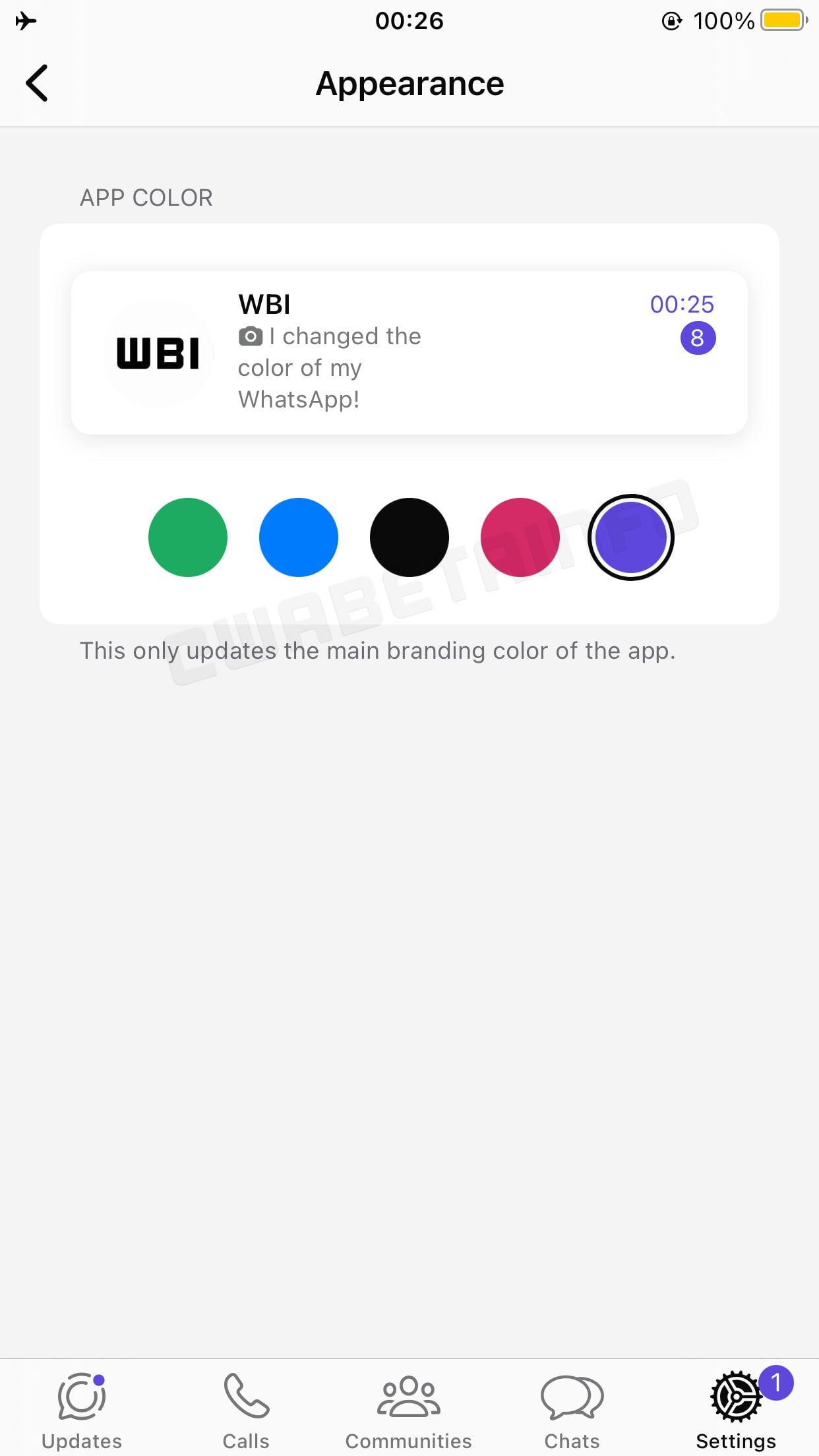 WhatsApp prepara una función que permite alterar los colores de la aplicación.