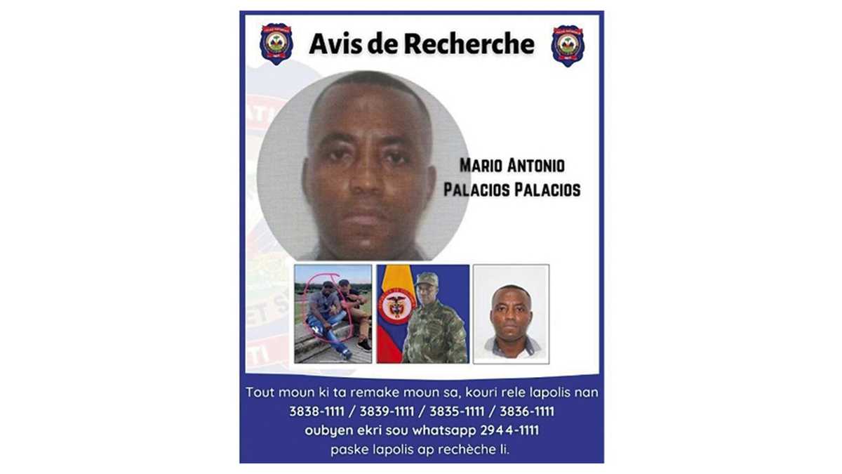 Con este aviso, las autoridades de Haití buscan a Mario Palacios. Desde su fuga, dice que a sus compañeros los “reventaron”, los “volvieron nada en la cárcel”. 