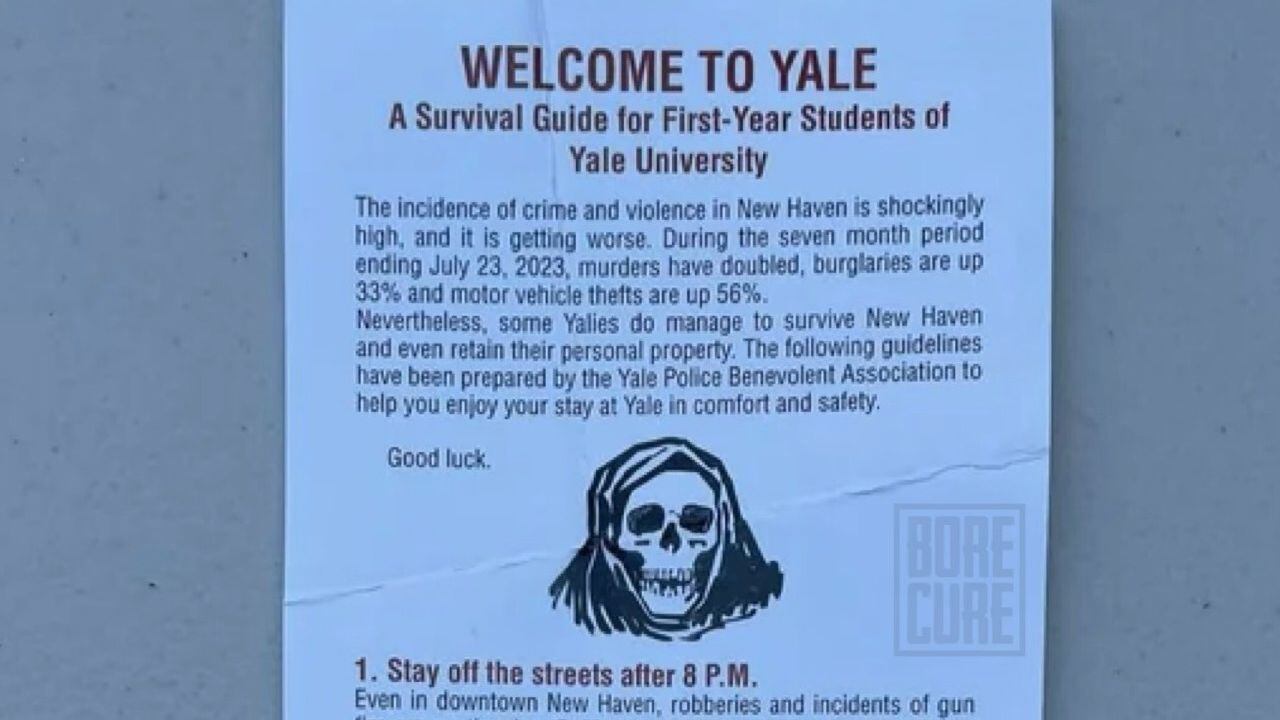 Así se ve el panfleto repartido por el sindicato de la policía de la Universidad de Yale