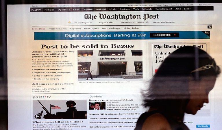 El Washington Post ha tenido un bajón en sus suscriptores y su tráfico se ha reducido en su página web