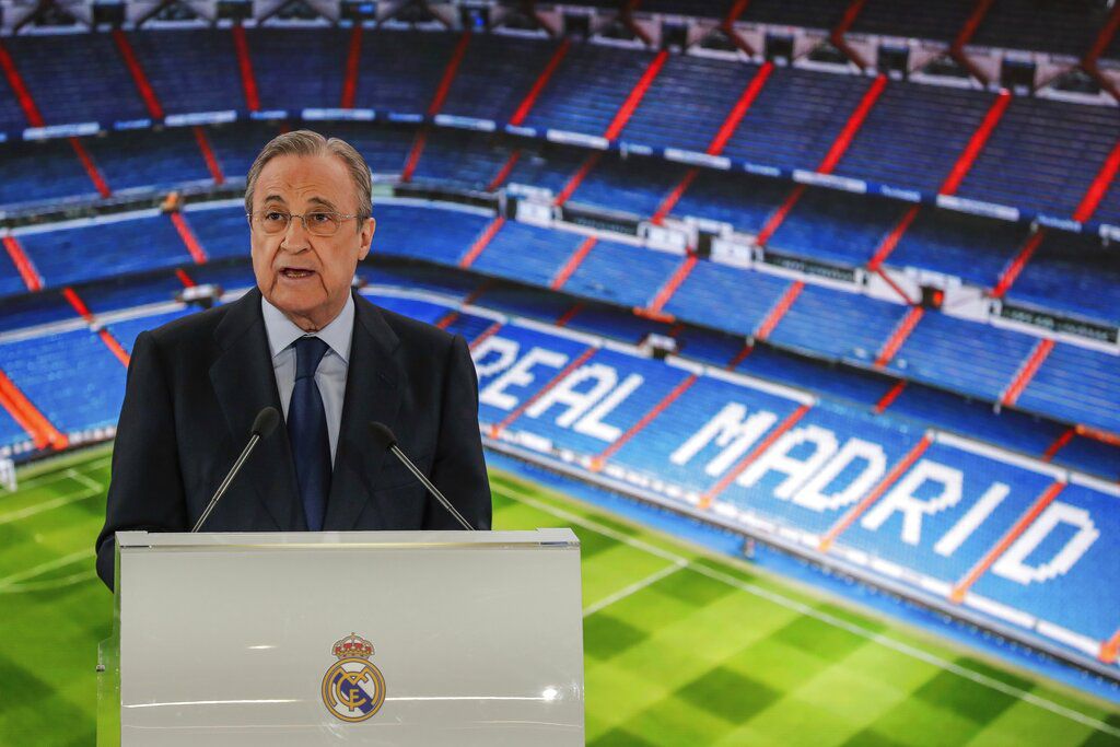 El presidente del Real Madrid y de la Superliga Europea, Florentino Pérez.