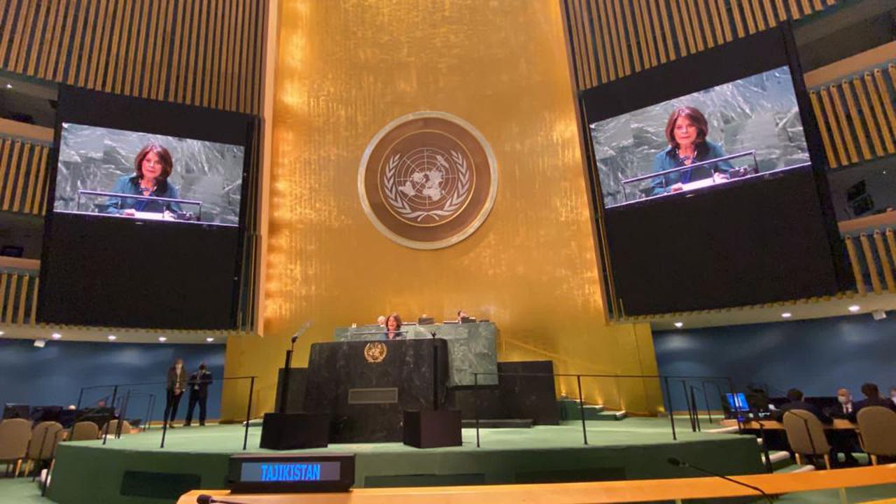 La vicepresidenta y canciller Marta Lucía Ramírez arremetió contra Rusia en la sesión extraordinaria de la Asamblea General de la ONU.