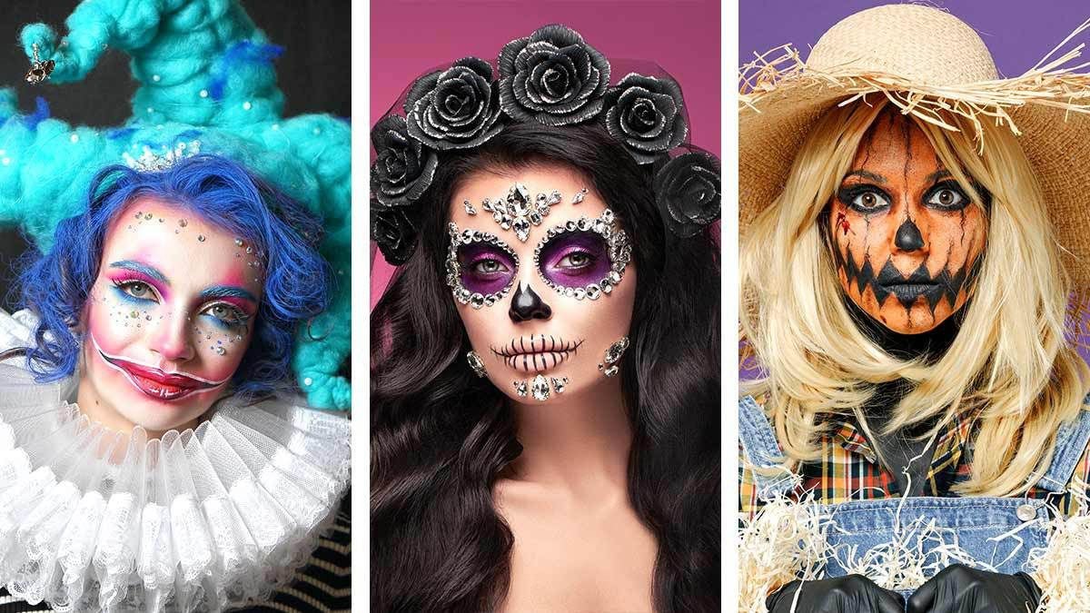 Algunos maquillajes que se han convertido en tendencia: payaso, catrina y espantapájaros.