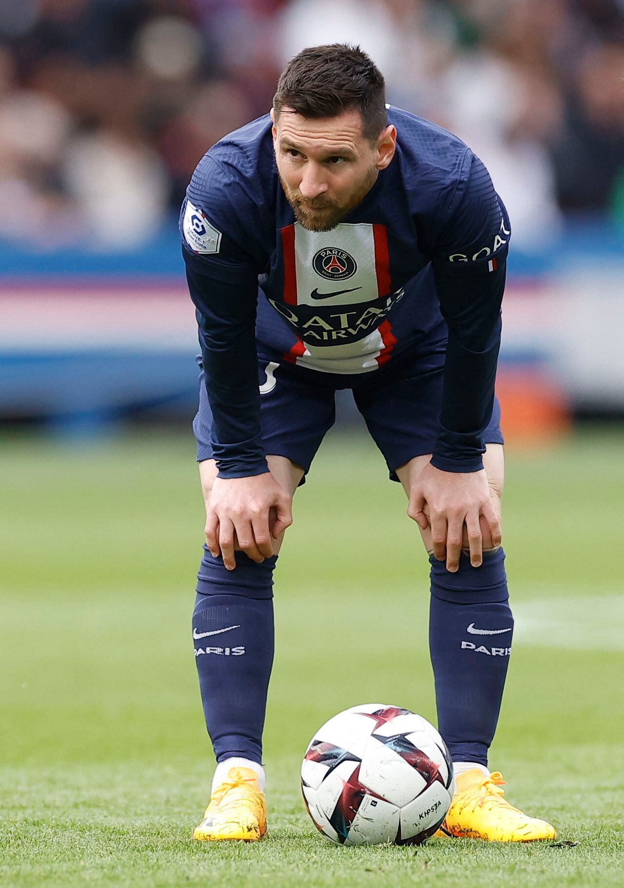 Soccer Football - Ligue 1 - Paris St Germain v Lorient - Parc des Princes, Paris, France - April 30, 2023 Paris St Germain's Lionel Messi REUTERS/Christian Hartmann