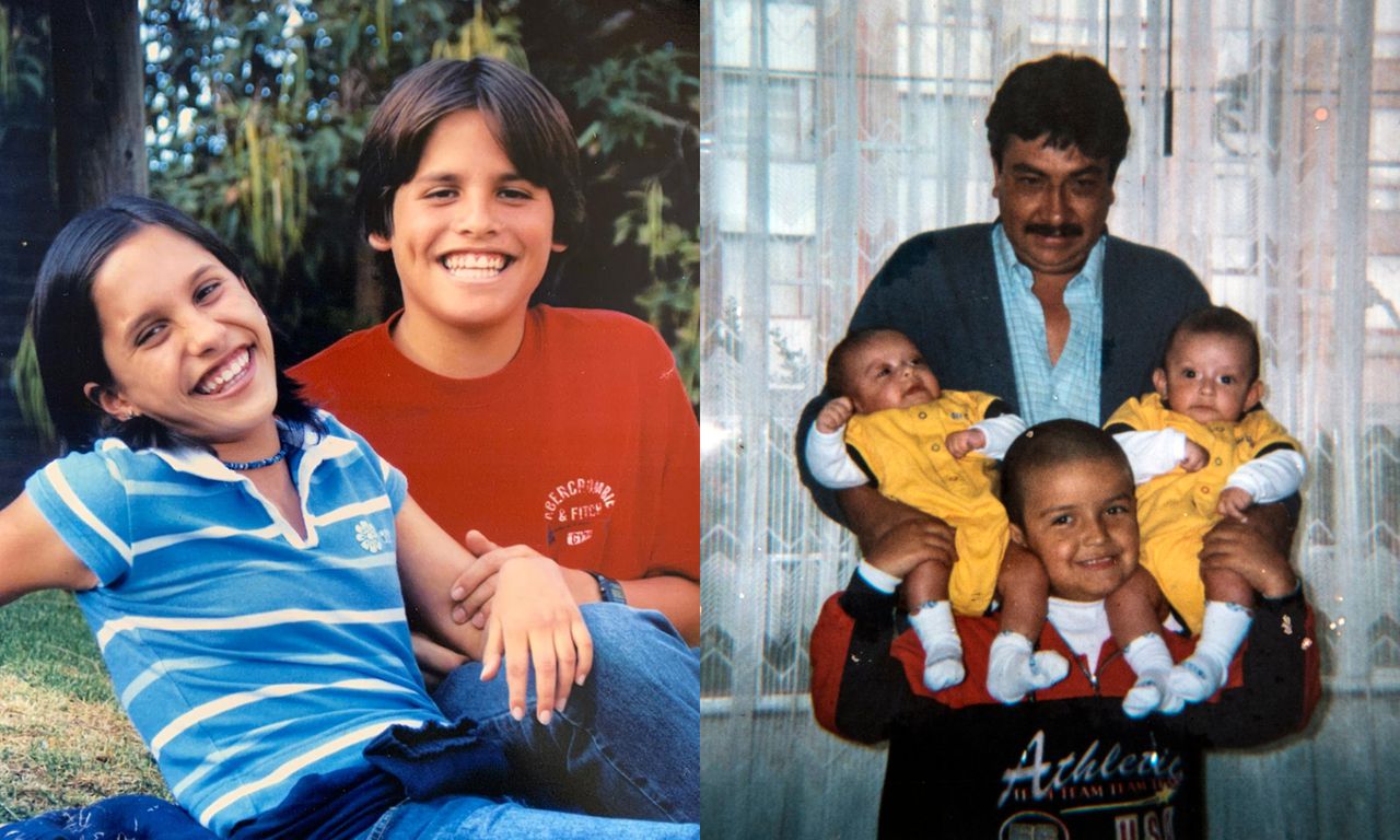 Santiago García y Maria Camila García - Guillermo Leal y sus tres hijos