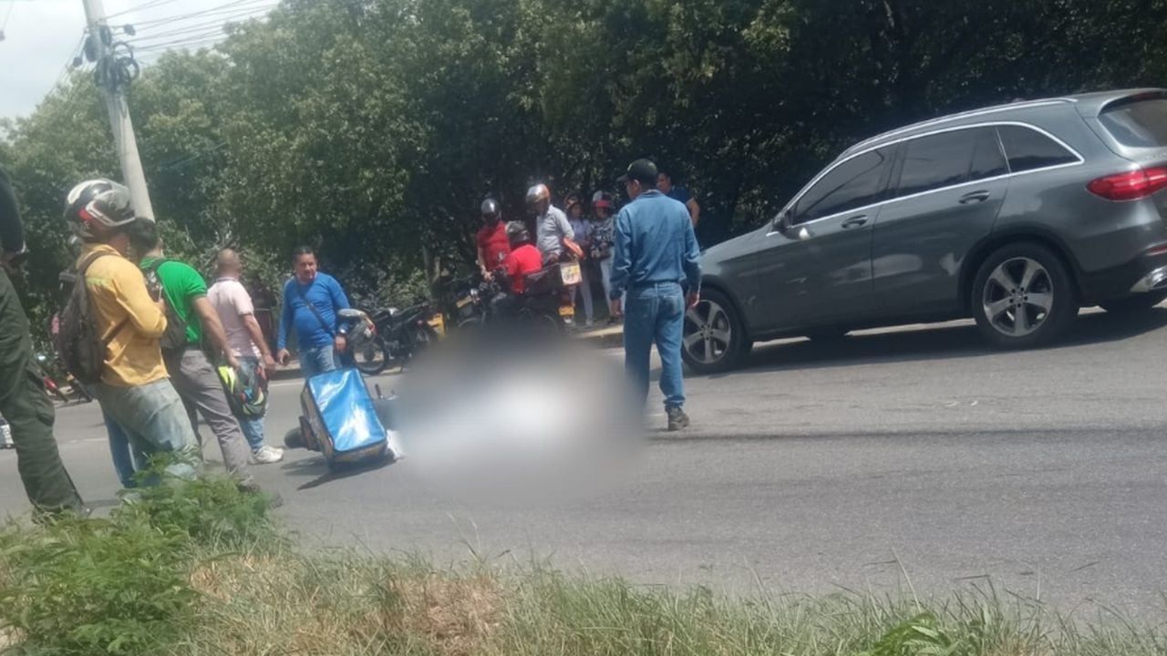 Accidente en la vía Girón - Bucaramanga.