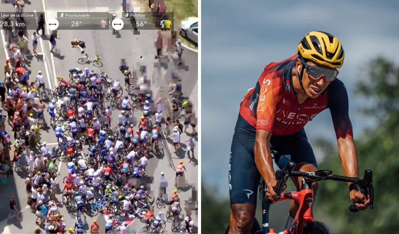 Egan Bernal no pudo esquivar la colisión de la etapa 15 en el Tour de Francia 2023.