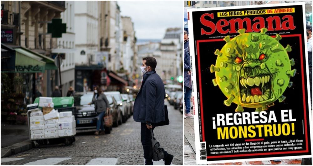 Un hombre con una máscara camina en el distrito de Montmartre de París, el domingo 25 de octubre de 2020. Allí se ha impuesto un toque de queda destinado a frenar la propagación en espiral del coronavirus.