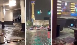 Las Vegas se vida afectada por una dura tormenta que inundó gran parte de la ciudad